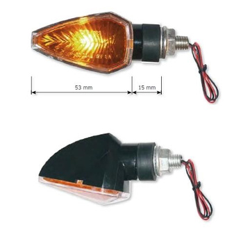 FAR KOMPLET KIERUNKOWSKAZÓW HOMOLOGOWANYCH (2SZT - 21W), KOLOR CZARNY (KRÓTKIE - 78MM)