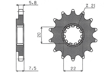 SUNSTAR ZĘBATKA PRZEDNIA 2120 13 HONDA CR 125R '04-'07, CRF 250R/X '04-'17 (JTF1323.13) (ŁAŃC. 520) (212013JT)