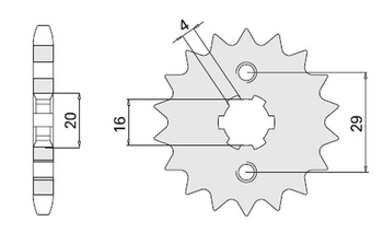 CHT ZĘBATKA PRZEDNIA 425 16 SUZUKI RG125 (92-96) (JTF425.16)