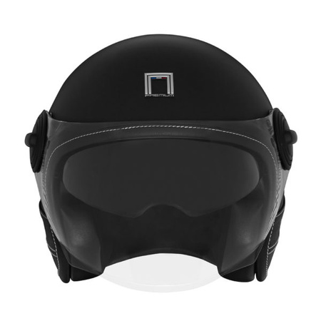 NOX PREMIUM KASK OTWARTY JET HERITAGE LEATHER KOLOR CZARNY MAT/CZARNY ROZMIAR XL