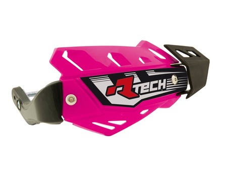 RACETECH (RTECH) OSŁONY RĄK (HANDBARY) FLX ATV/QUAD KOLOR RÓŻOWY NEON (Z 3 RODZAJAMI MOCOWAŃ DO KIEROWNICY)