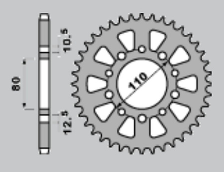 JR ZĘBATKA TYLNA 334 40 HONDA VF 750C MAGNA '94-'04 (RC43) (JTR1334.40) (ŁAŃC. 530) (33440JT)