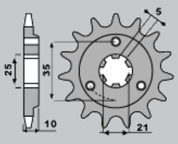 JR ZĘBATKA PRZEDNIA 2069 13 SUZUKI DR 650 SE '96-'06, XF 650