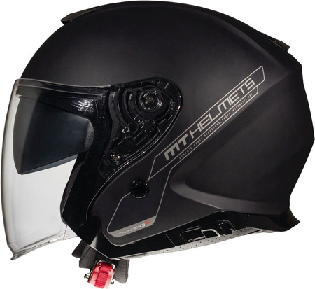 MT WYPRZEDAŻ KASK OTWARTY JET Z BLENDĄ THUNDER 3 SV JET SOLID MATT BLACK KOLOR CZARNY MAT ROZMIAR L