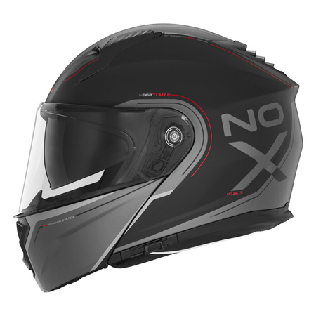 NOX KASK SZCZĘKOWY (FLIP-UP) Z BLENDĄ N968 TOMAK KOLOR CZARNY MAT/CZERWONY ROZMIAR L