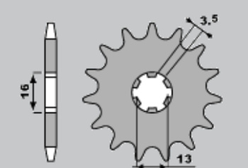 CHT ZĘBATKA PRZEDNIA 415 11 SUZUKI TS 50, YAMAHA DT50 MX/RD50MX (562-12)