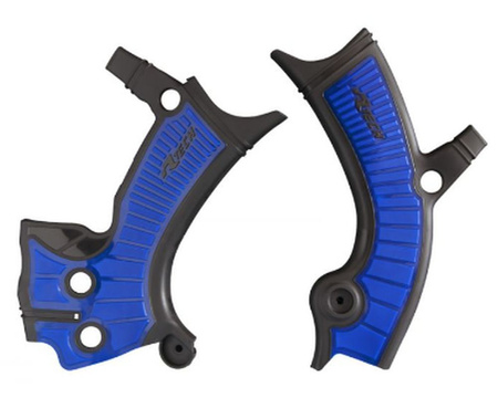 RACETECH (RTECH) OSŁONY RAMY (KOMPLET) BI-MATERIAL YAMAHA YZF 250 '19-21, YZ-FX 250 '20-21, YZF 450 '18-21, YZ-FX 450 '19-21, WRF 250 '20-21, WRF 450 '19-21 KOLOR CZARNY NIEBIESKI