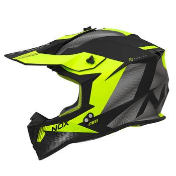 NOX KASK CROSS / OFFROAD N633 FUSION KOLOR CZARNY MAT/ŻÓŁTY FLUO ROZMIAR M (ZAPIĘCIE MIKROMETRYCZNE)