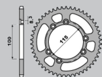 CHT WYPRZEDAŻ ZĘBATKA TYLNA ALUMINIOWA T7075 (ERGAL) 4423 50 BETA 50RR, SUPERMOTARD, FANTIC CABALLERO (ŁAŃC. 420) KOLOR SREBRNY