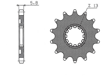 SUNSTAR ZĘBATKA PRZEDNIA 2141 13 KAWASAKI KXF 450 06-19 (JTF1565.13) (JTF565.13) (ŁAŃC. 520) (56513) (214113JT)YFZ 450 '04-'13