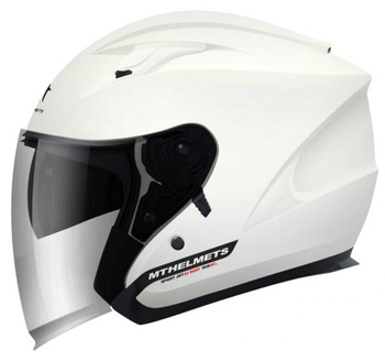 MT WYPRZEDAŻ KASK OTWARTY JET Z BLENDĄ AVENUE SOLID GLOSS PEARL WHITE KOLOR BIAŁY POŁYSK ROZMIAR XS