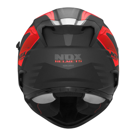 NOX KASK INTEGRALNY (FULL FACE) Z BLENDĄ N304S CARVER KOLOR CZARNY/CZERWONY MAT ROZMIAR L