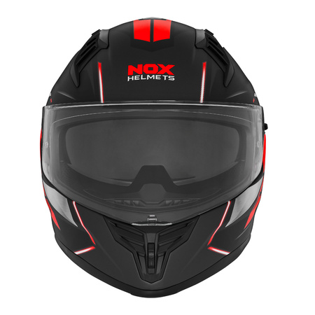 NOX KASK INTEGRALNY (FULL FACE) Z BLENDĄ N401 XENO KOLOR CZARNY/CZERWONY MAT ROZMIAR XXL