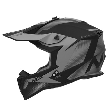 NOX KASK CROSS / OFFROAD N633 FUSION KOLOR CZARNY MAT/TYTANOWY ROZMIAR L (ZAPIĘCIE MIKROMETRYCZNE)