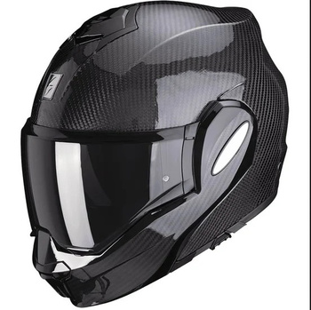 SCORPION KASK SZCZĘKOWY EXO-TECH CARBON SOLID BLACK KOLOR KARBON ROZMIAR M