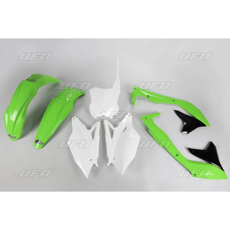 UFO KOMPLET PLASTIKÓW KAWASAKI KXF 450 '18 KOLOR OEM (ZIELONY/BIAŁY/CZARNY) (KA226E999)