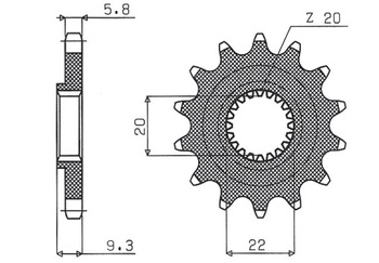 SUNSTAR ZĘBATKA PRZEDNIA 2146 13 KAWASAKI KXF 250 '06-'17 (JTF1446.13) (ŁAŃC. 520) (214613JT)