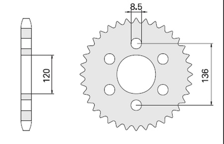 CHT ZĘBATKA TYLNA 859 39 (846-39) (JTR846.39) YAMAHA FZS 600 FAZER 96-03