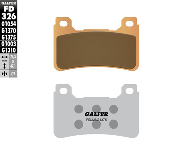 GALFER KLOCKI HAMULCOWE KH390 SPIEK METALICZNY (ZŁOTE) SPORT PRZÓD (HONDA CBR 600RR '05-'16, CBR 1000RR '04-16, VFR 800F '14-18, VFR 800X '15-17, CB 1000/1100)