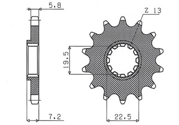 SUNSTAR ZĘBATKA PRZEDNIA 434 15 SUZUKI DR 250 '82-'87, GZ 250, GN 250 (JTF434.15) (ŁAŃC. 520) (43415JT)