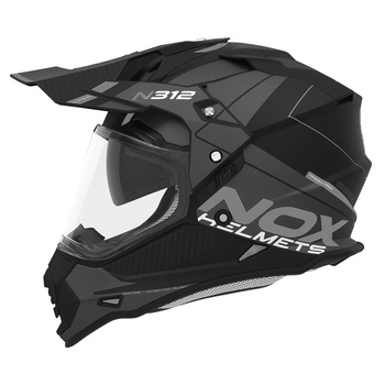 NOX KASK OFFROAD / TRAIL DUOSPORT (DUAL) N312 DRONE Z SZYBKĄ I BLENDĄ KOLOR CZARNY/TYTANOWY MAT MAT ROZMIAR L