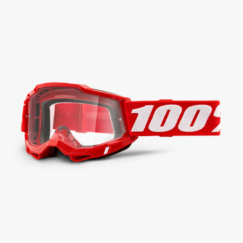 100 PROCENT GOGLE MODEL ACCURI 2 OTG RED - CLEAR LENS - KOLOR CZERWONY/BIAŁY SZYBKA PRZEŹROCZYSTA STARY KOD: 50224-101-03