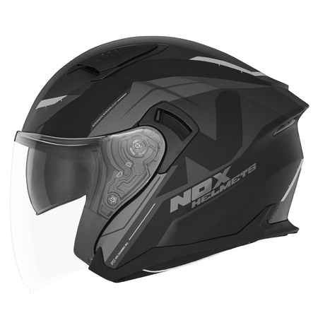 NOX KASK OTWARTY JET Z BLENDĄ N130 KLINT KOLOR CZARNY/SZARY/TYTANOWY MAT ROZMIAR XL