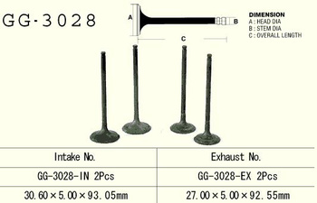 VESRAH ZAWÓR WYDECHOWY SUZUKI DR 350 '90-'99, LTA 400 EIGER '02-'09 (2 NA POJAZD) AN 400, LTA 500 (OEM: 12912-01D00) (1SZT.) (MADE IN JAPAN)