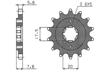 SUNSTAR ZĘBATKA PRZEDNIA 279 14 HONDA XL 125 V '01-'13, VT 125C '99-'07, NSR125 '93-'02 (JTF327.14) (ŁAŃC. 520) (27914JT)