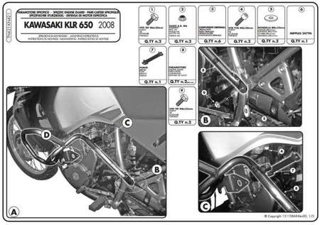 KAPPA GMOLE OSŁONY SILNIKA KAWASAKI KLR 650 CZARNE