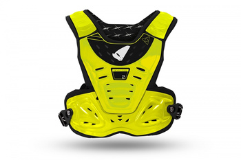 UFO OSŁONA KLATKI PIERSIOWEJ (ZBROJA) CHEST PROTECTOR REACTOR DZIECIĘCA / JUNIOR / KID KOLOR NEON ŻÓŁTY (CE LEVEL 2) - ZASTĘPUJE PT02275DFLU - KOLEKCJA 2024