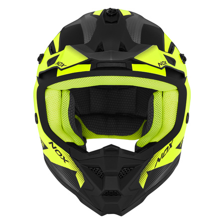 NOX KASK CROSS / OFFROAD N761 FUSION KID / JUNIOR (DZIECIĘCY) KOLOR CZARNY MAT/ŻÓŁTY ROZMIAR S (ZAPIĘCIE MIKROMETRYCZNE)