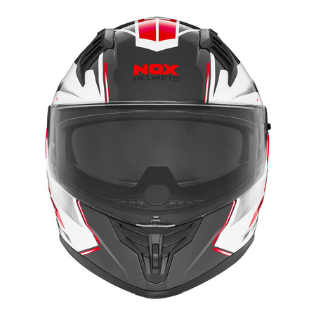 NOX KASK INTEGRALNY (FULL FACE) Z BLENDĄ N401 XENO KOLOR BIAŁY/CZERWONY ROZMIAR L